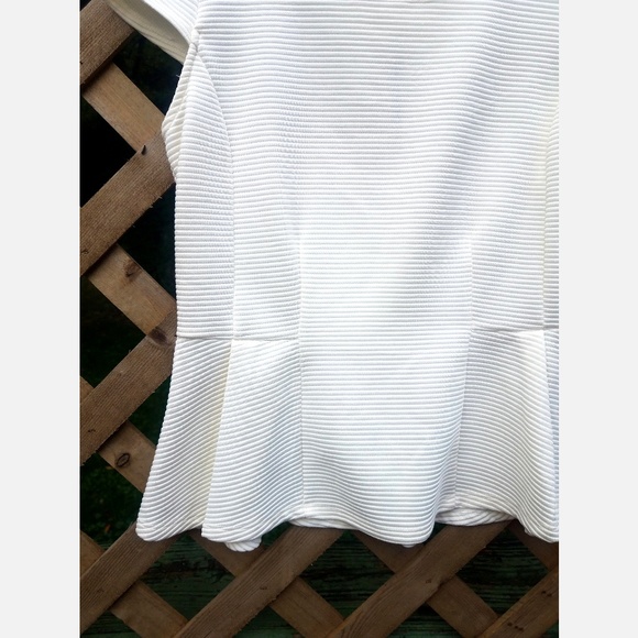 HP - Textured Cap Sleeve Peplum Top Blouse Shirt - Picture 2 of 7